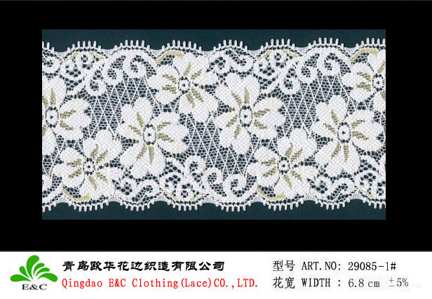eco-friendly bi-color elastic lace 29085-1
