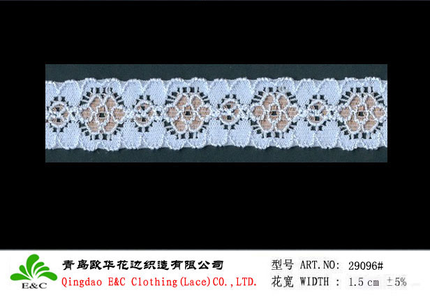 eco-friendly bi-color stretch lace 29096